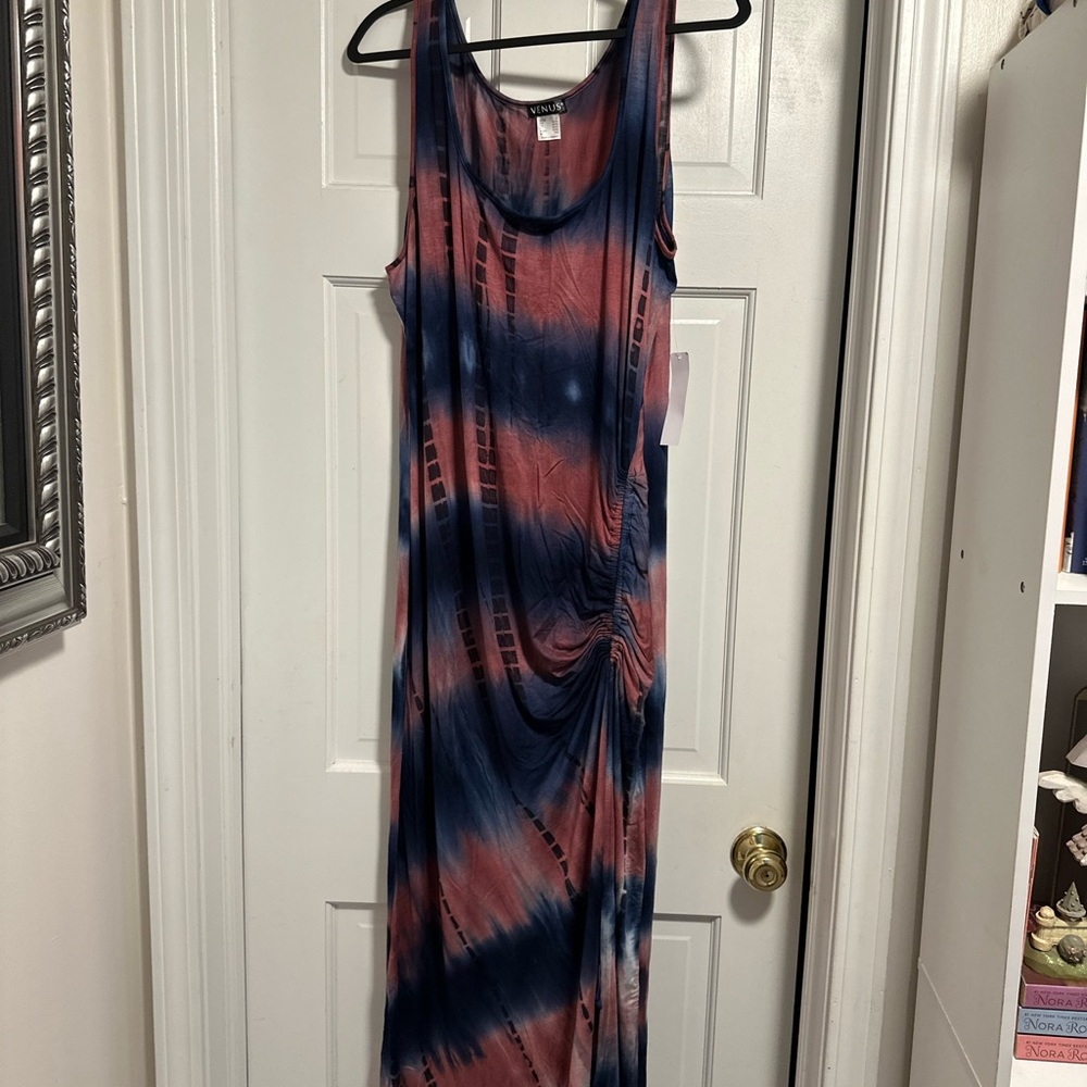 VENUS Navy and Pink Maxi Dress